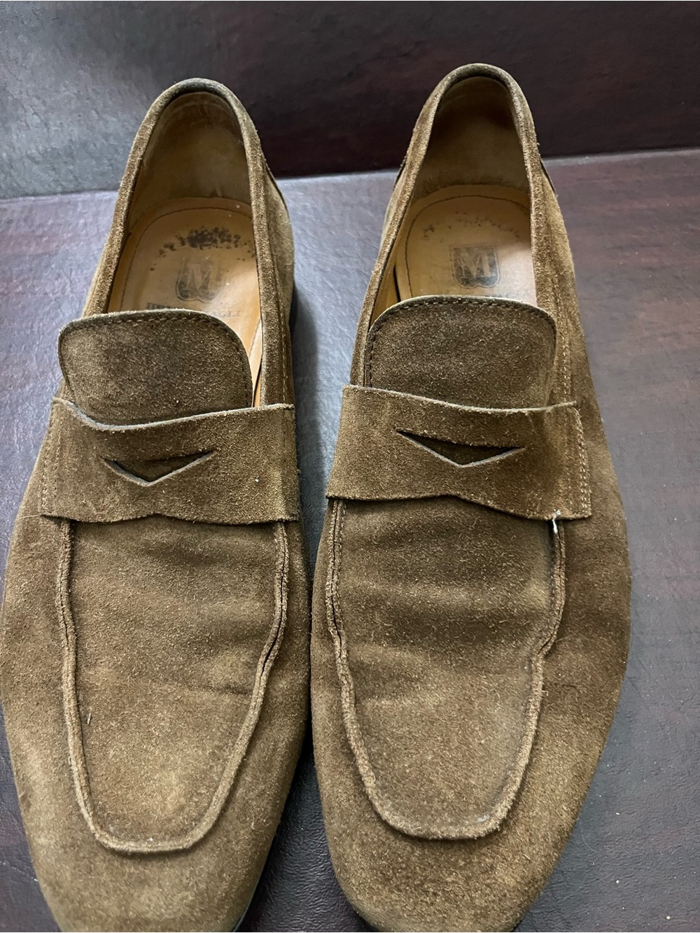 Bruno Magli Men's Suede Penny Loafers in Brown